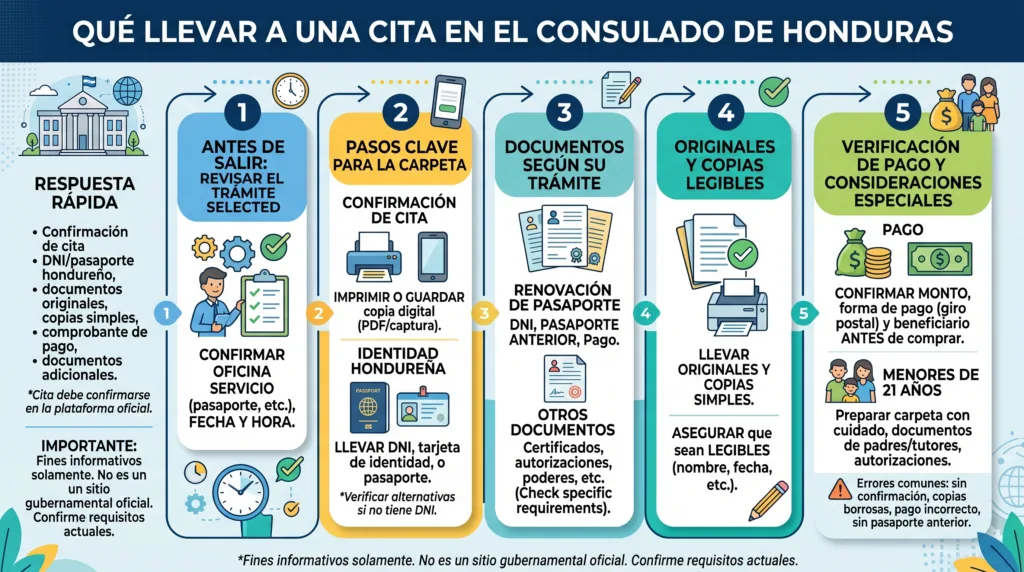 Qué Llevar a una Cita en el Consulado de Honduras