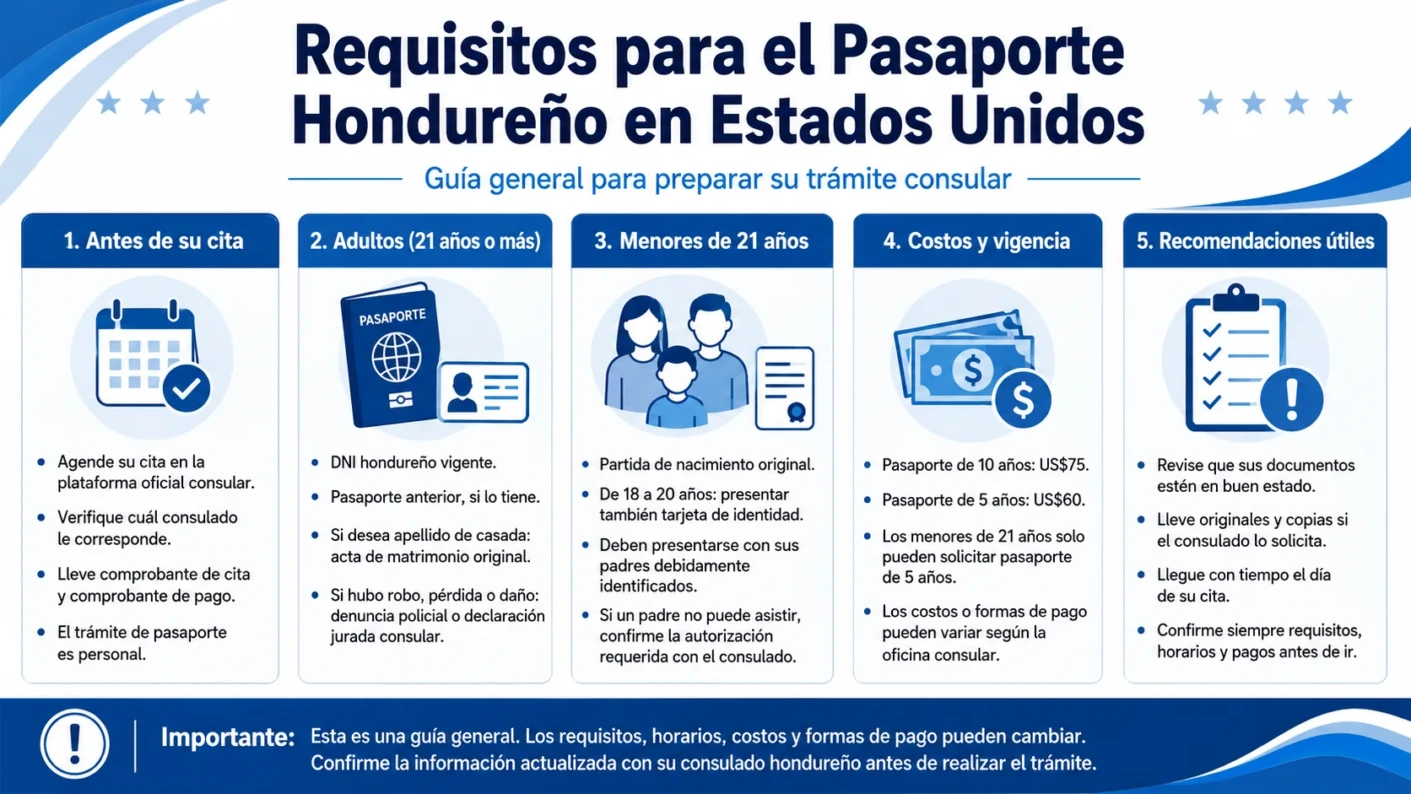 Requisitos para el Pasaporte Hondureño en Estados Unidos