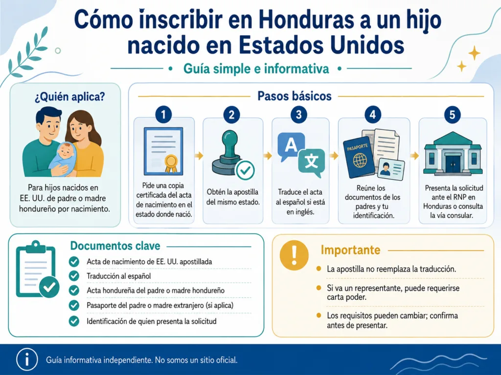 Cómo inscribir en Honduras a un hijo nacido en Estados Unidos
