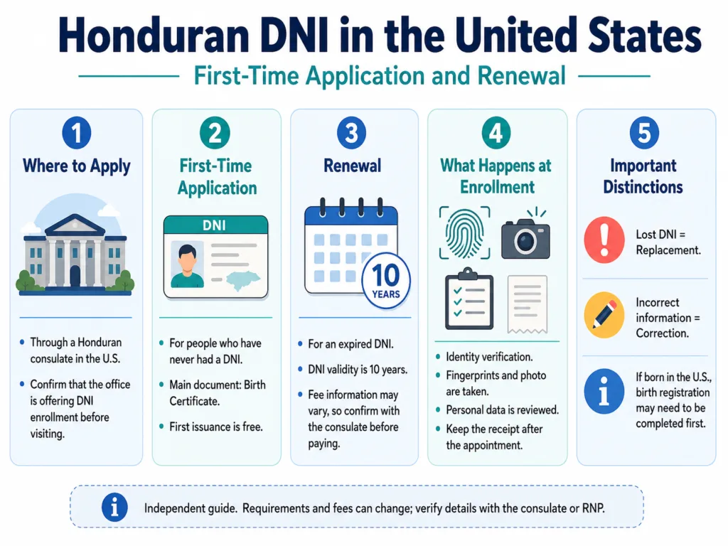 Honduran DNI in the United States First-Time Application and Renewal
